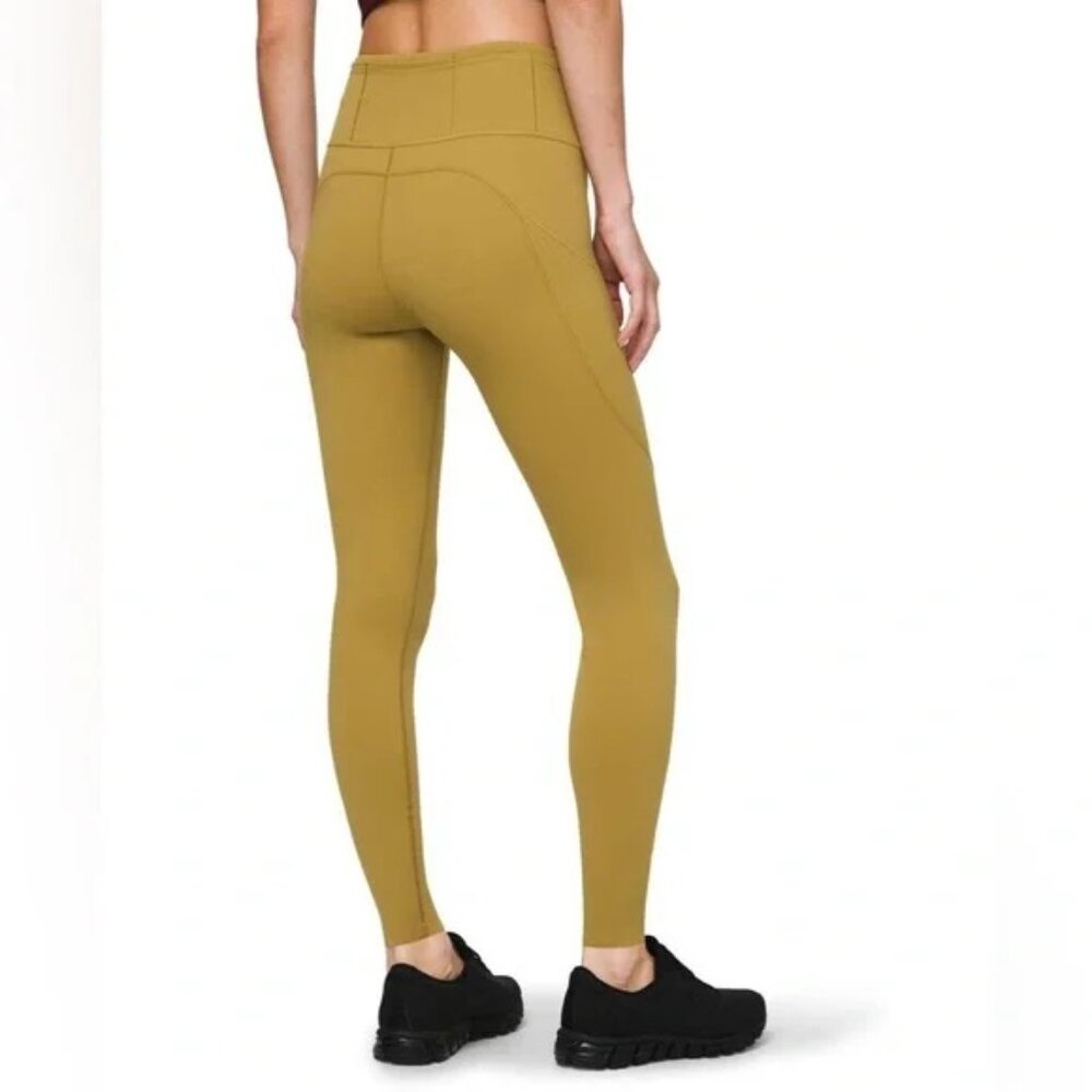 Lululemon Fast and Free High-Rise Tight 28" Non Reflective Suede Sz 6 Grape Leaf